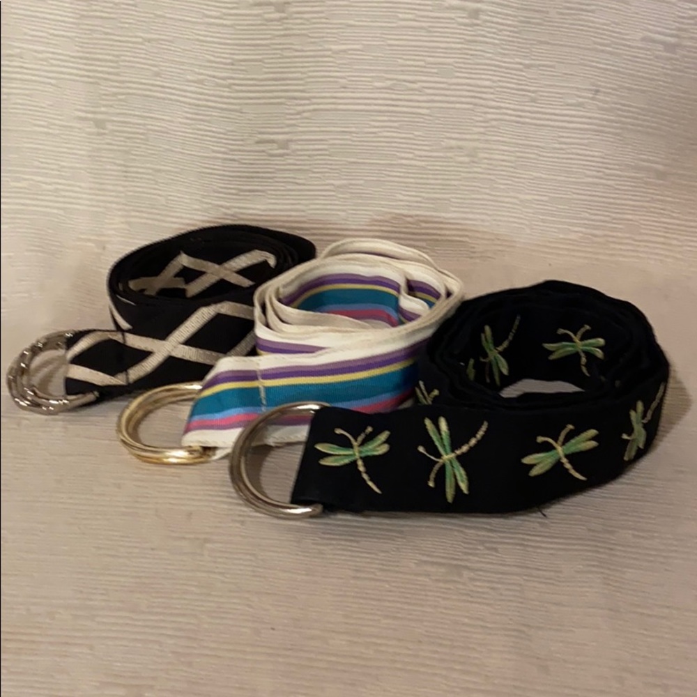 Talbots Set Of Three(3) D-Ring Ribbon Belts - image 1